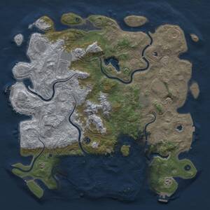 Thumbnail Rust Map: Procedural Map, Size: 5000, Seed: 912372723, 17 Monuments