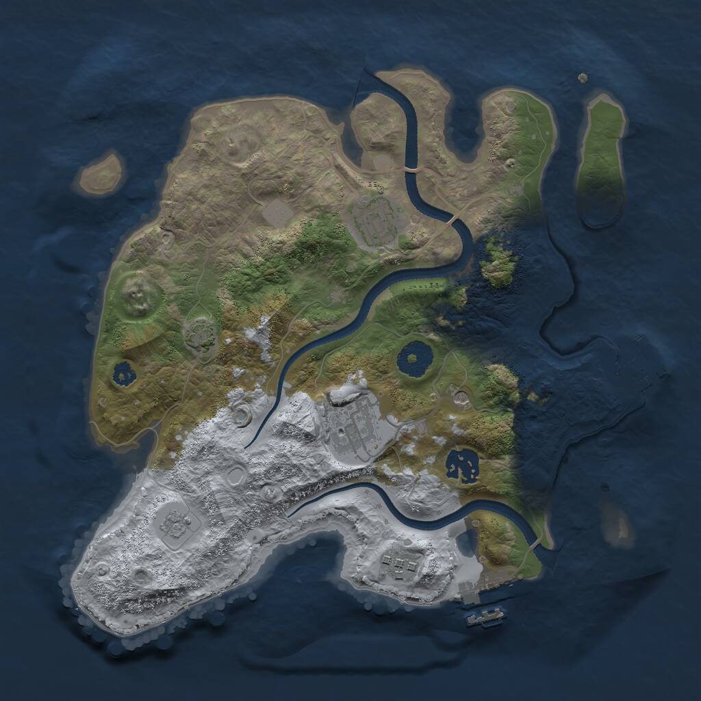 Rust Map: Procedural Map, Size: 3000, Seed: 1466790567, 10 Monuments