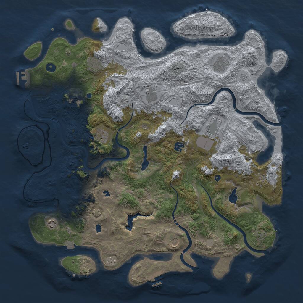 Rust Map: Procedural Map, Size: 4750, Seed: 386887, 16 Monuments