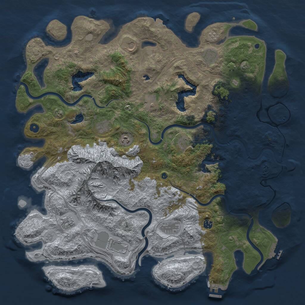 Rust Map: Procedural Map, Size: 5000, Seed: 809067, 17 Monuments