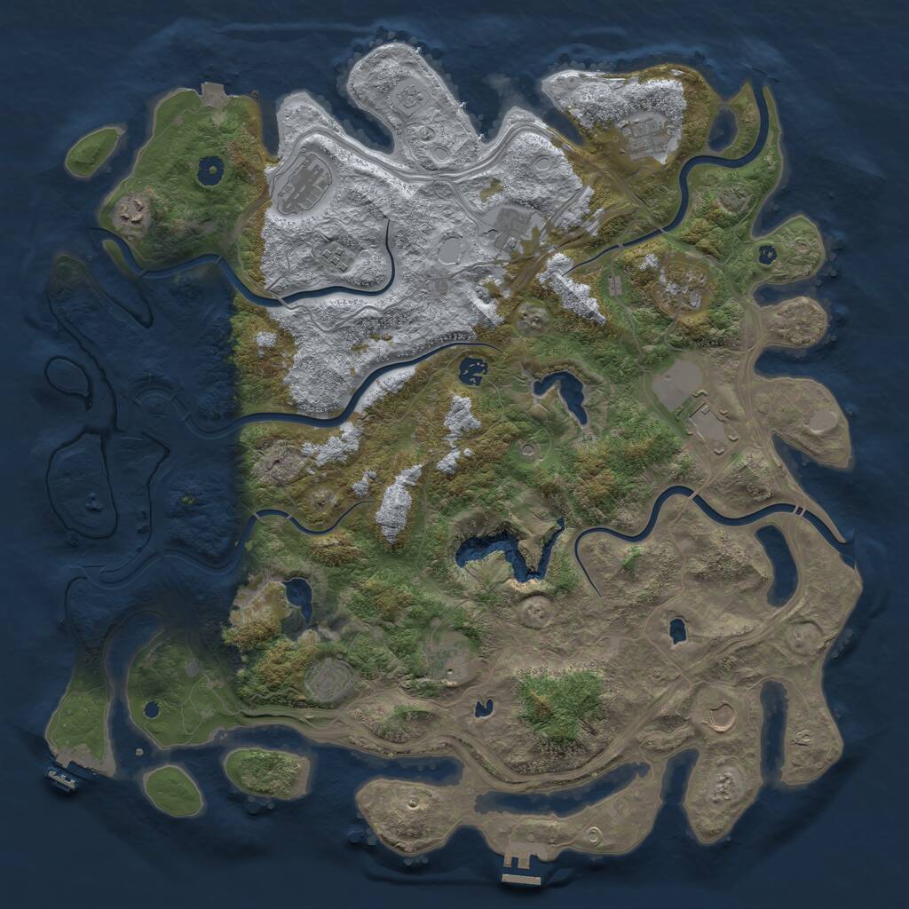 Rust Map: Procedural Map, Size: 4750, Seed: 702856, 17 Monuments