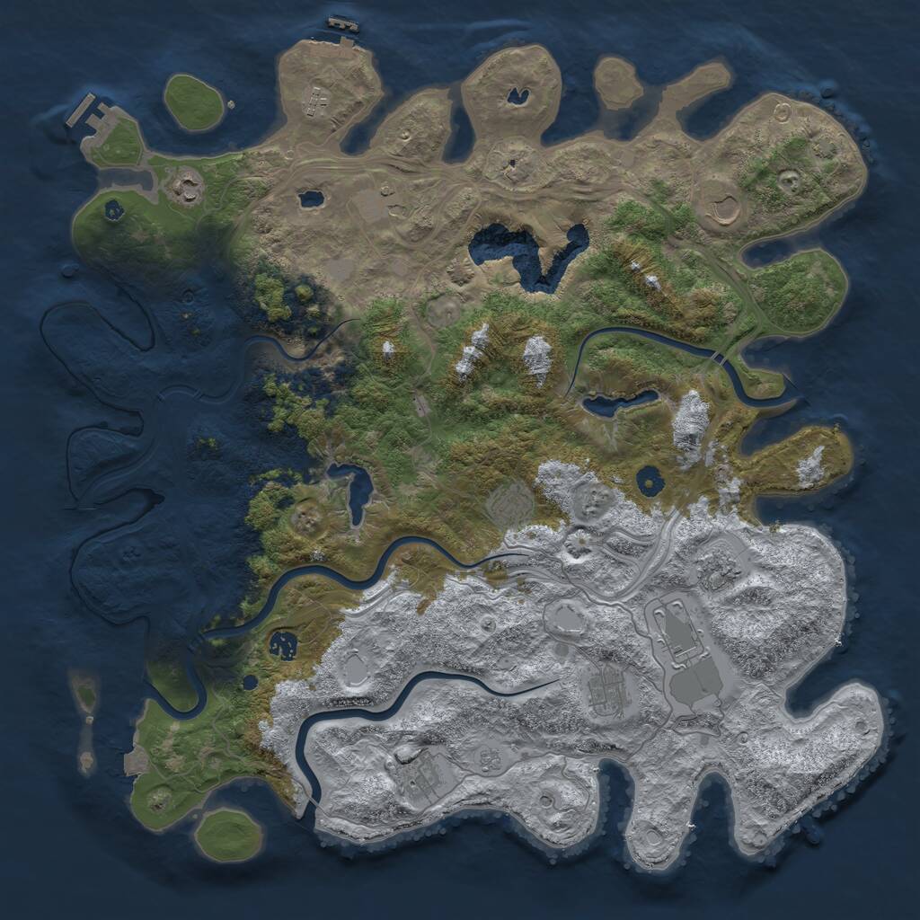 Rust Map: Procedural Map, Size: 4750, Seed: 267437, 16 Monuments