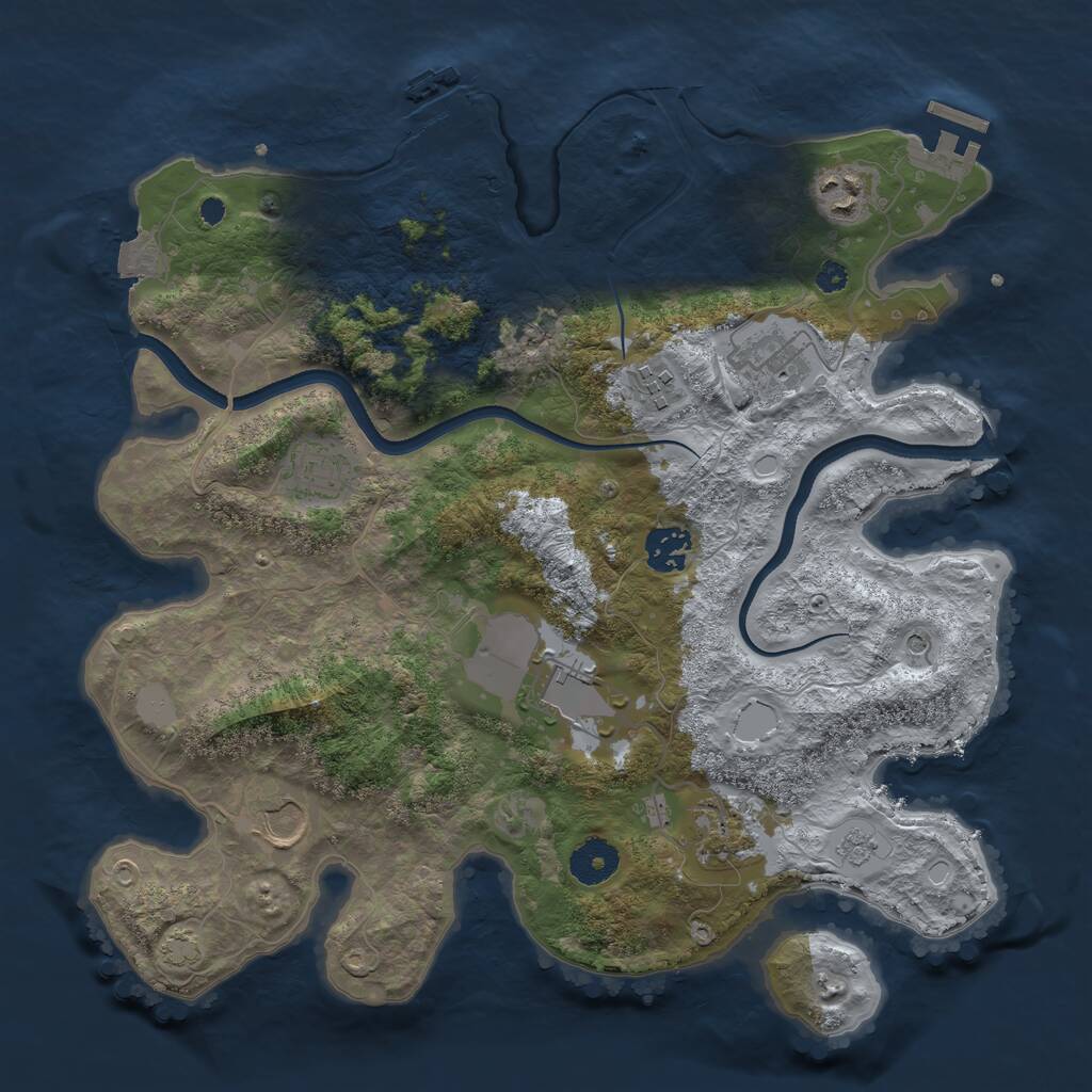 Rust Map: Procedural Map, Size: 3500, Seed: 1599044764, 14 Monuments