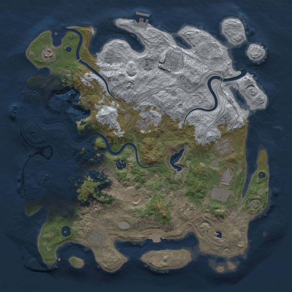 Rust Map: Procedural Map, Size: 4250, Seed: 509688099, 16 Monuments