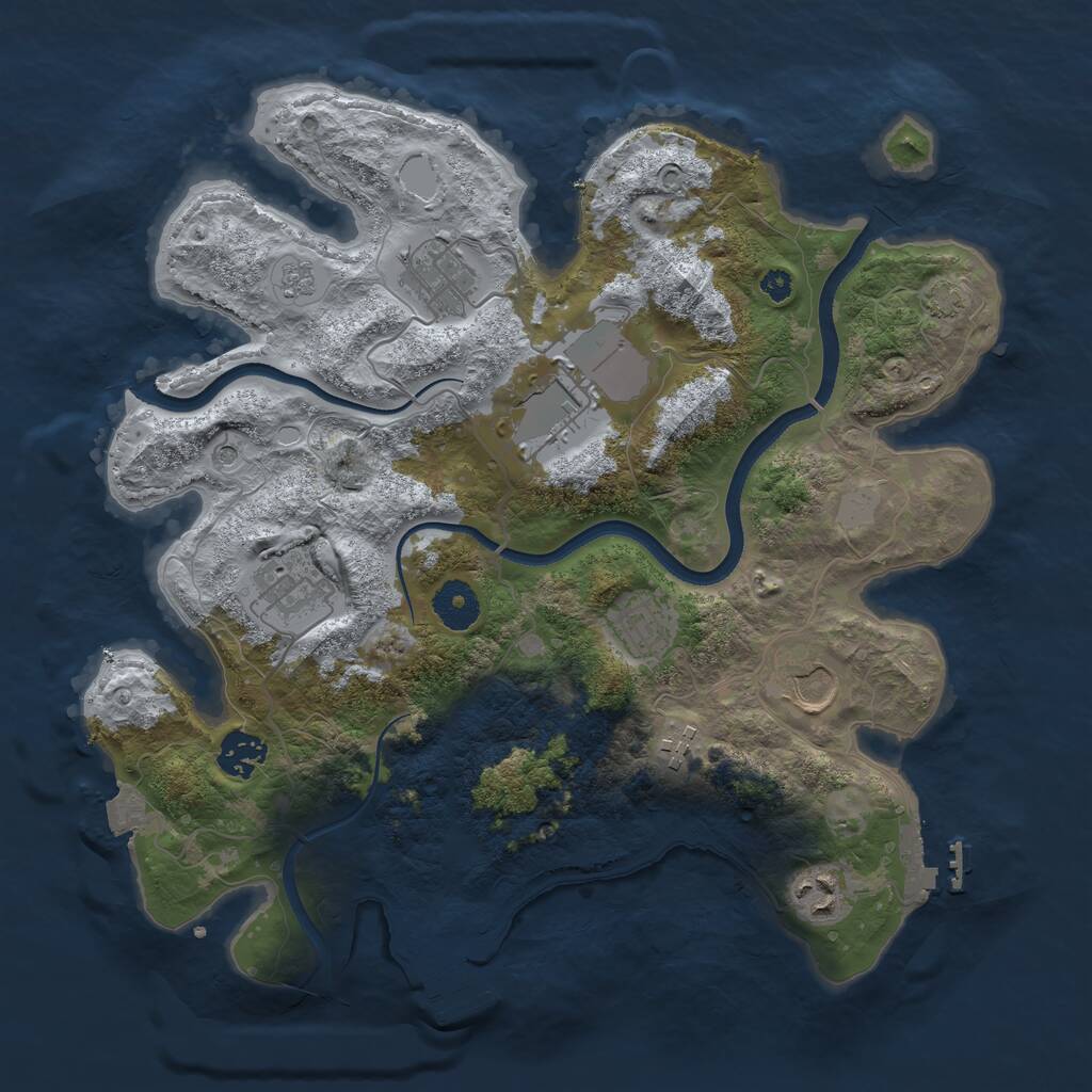Rust Map: Procedural Map, Size: 3500, Seed: 140670, 14 Monuments