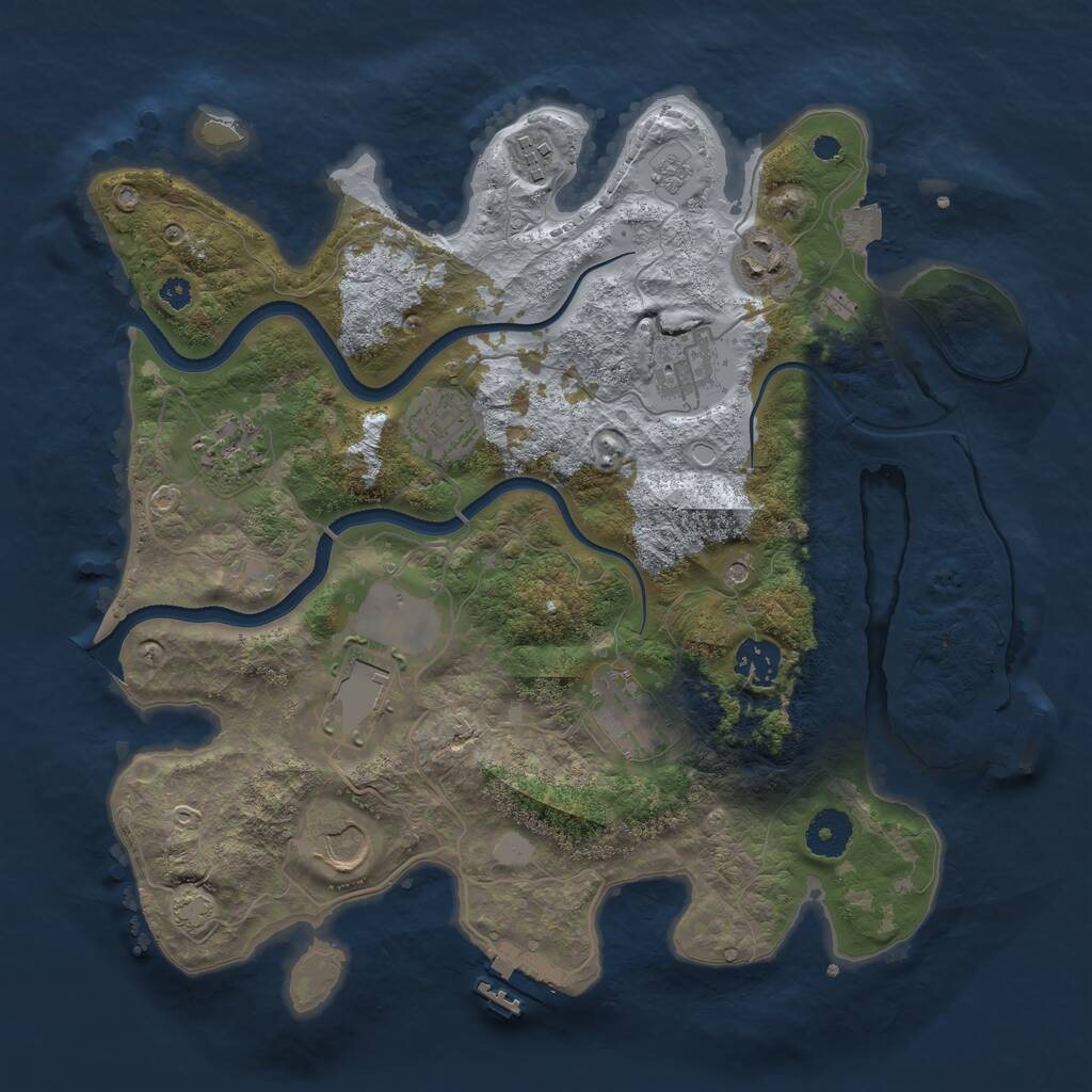 Rust Map: Procedural Map, Size: 3500, Seed: 124720, 15 Monuments