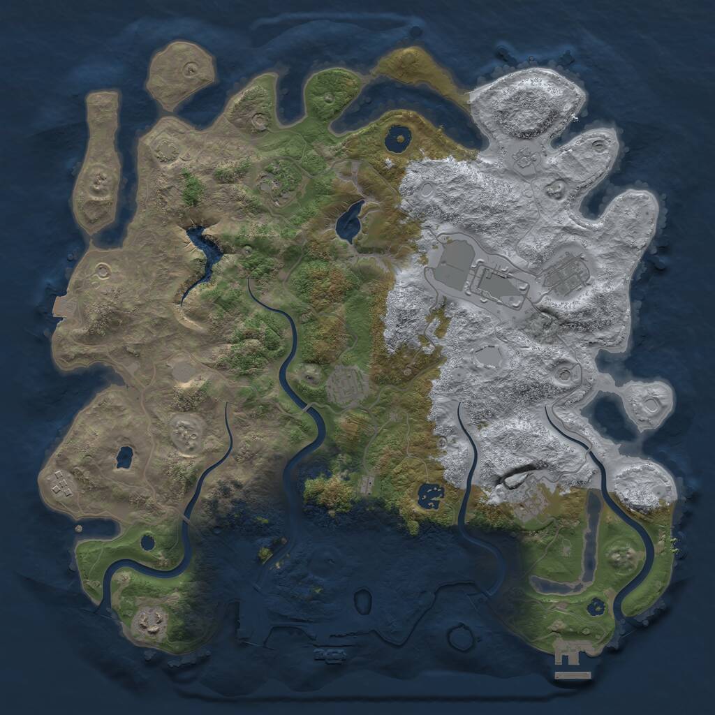 Rust Map: Procedural Map, Size: 4000, Seed: 745135, 14 Monuments