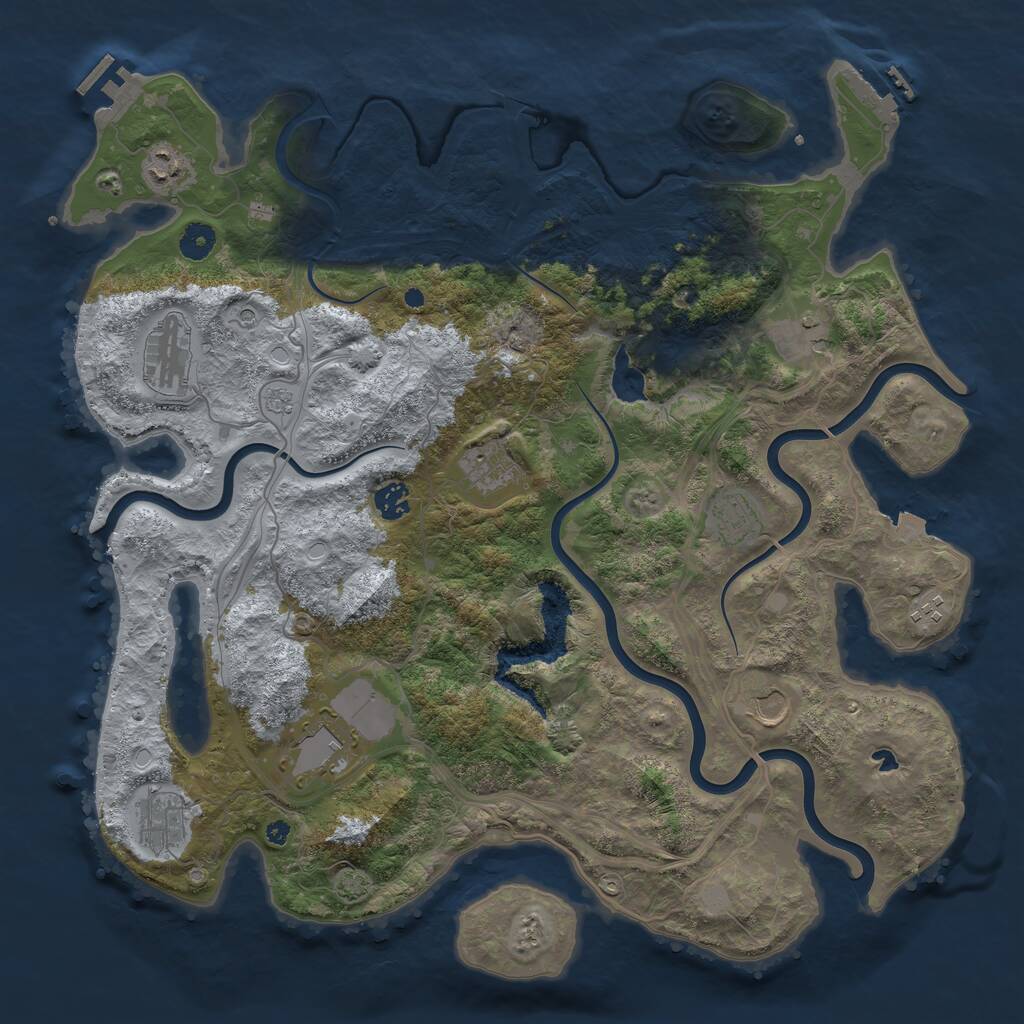 Rust Map: Procedural Map, Size: 4250, Seed: 356616104, 16 Monuments