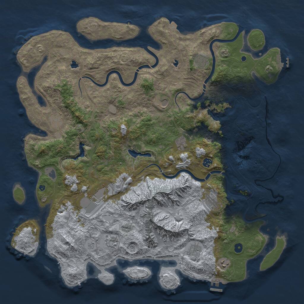 Rust Map: Procedural Map, Size: 5000, Seed: 301483, 17 Monuments