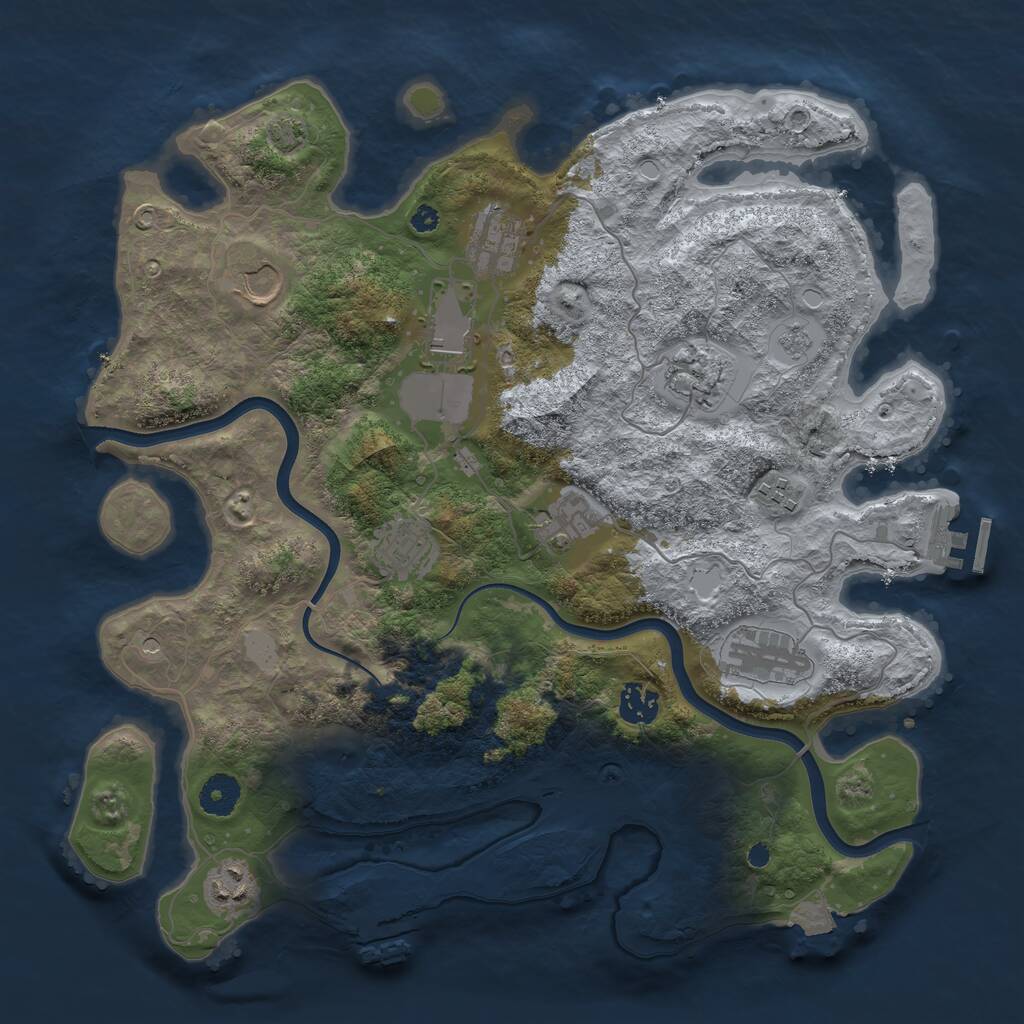 Rust Map: Procedural Map, Size: 3750, Seed: 188707, 16 Monuments