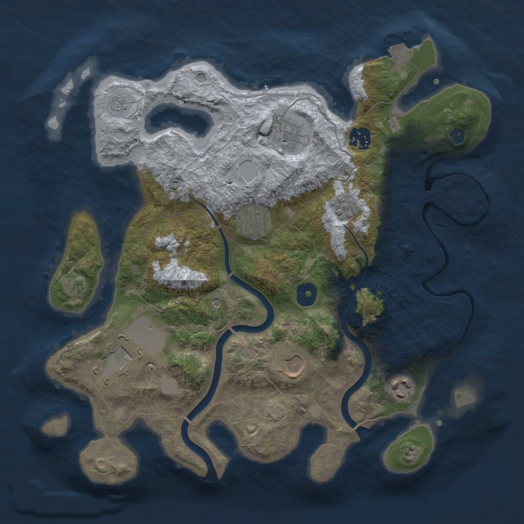 Rust Map: Procedural Map, Size: 3500, Seed: 20260911, 11 Monuments