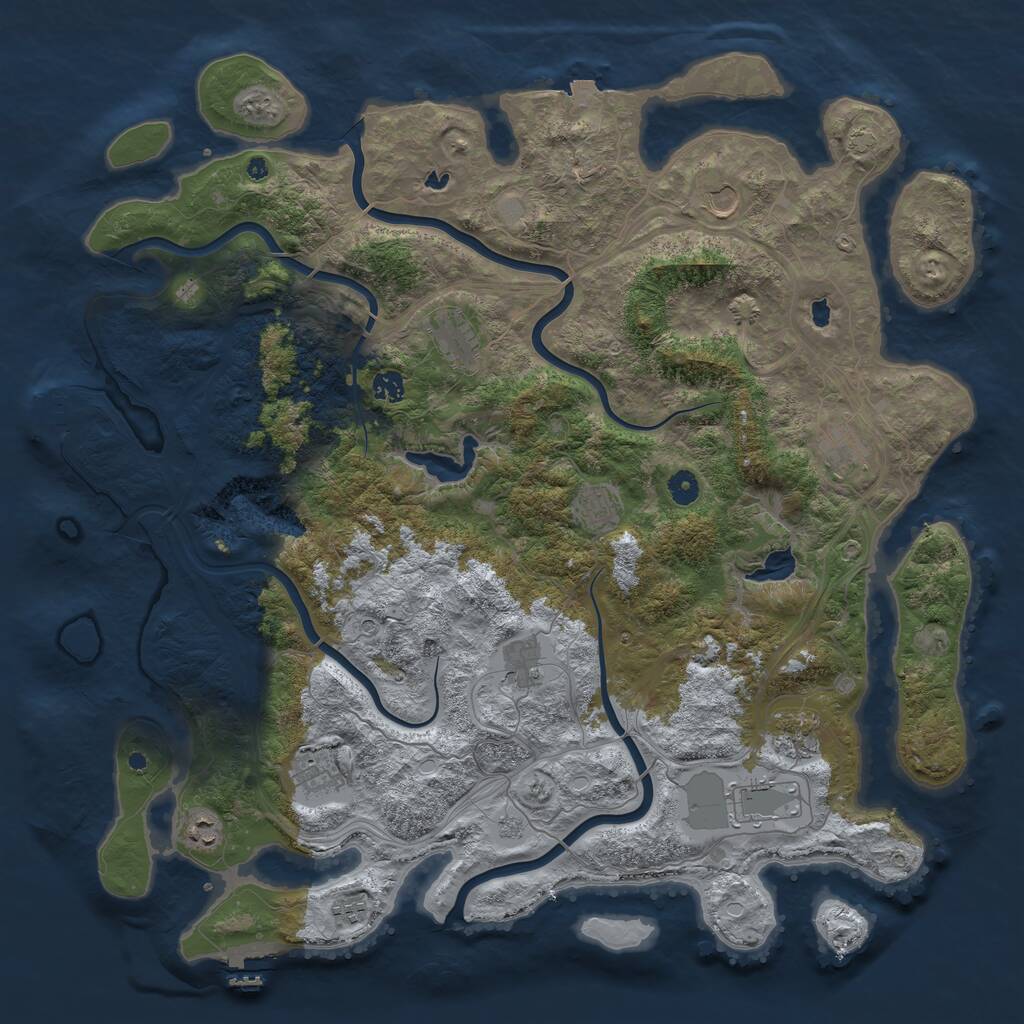 Rust Map: Procedural Map, Size: 4750, Seed: 890014, 17 Monuments