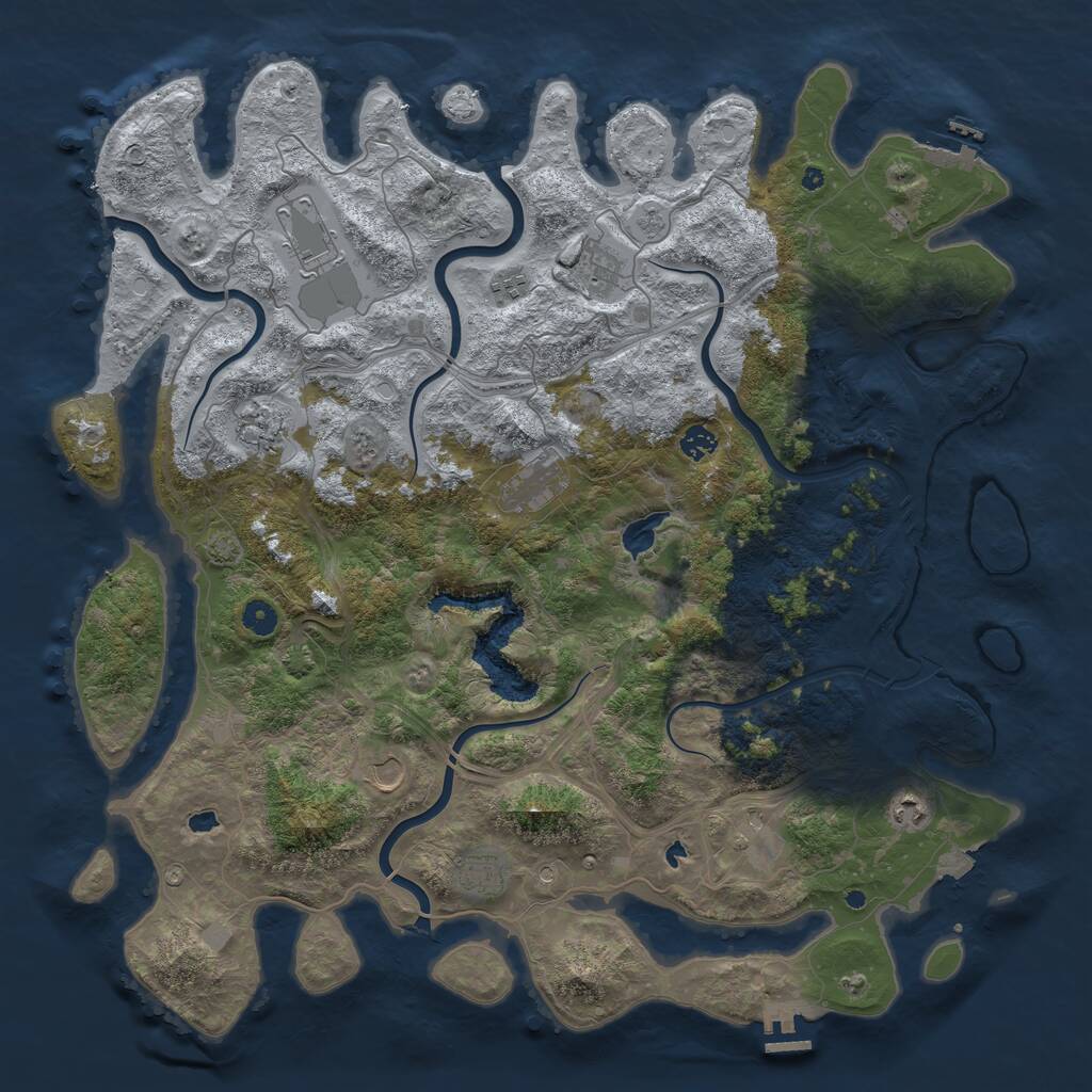 Rust Map: Procedural Map, Size: 4750, Seed: 726035, 16 Monuments