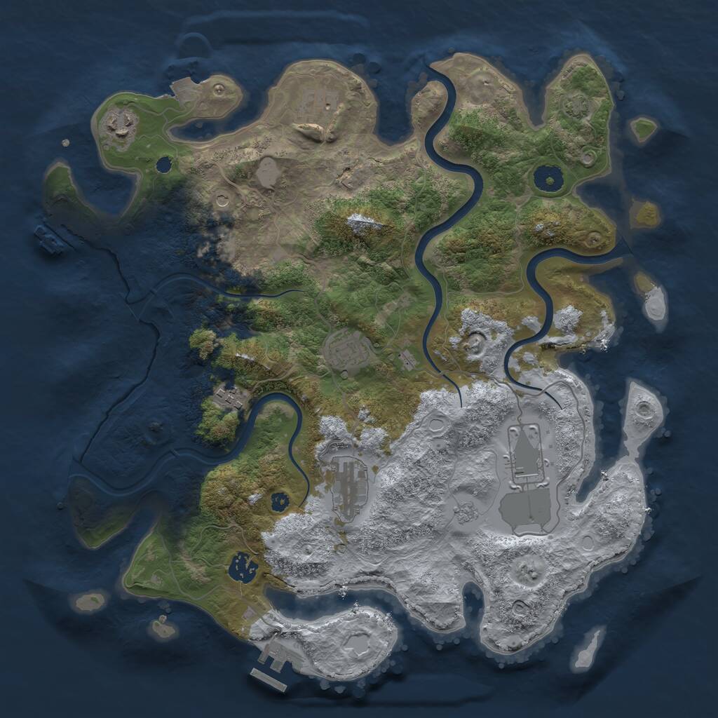 Rust Map: Procedural Map, Size: 3750, Seed: 111301, 13 Monuments
