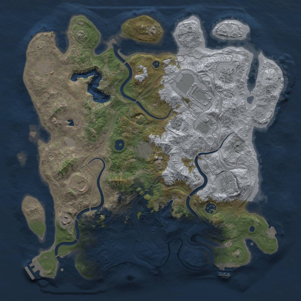Rust Map: Procedural Map, Size: 4250, Seed: 1753761471, 16 Monuments