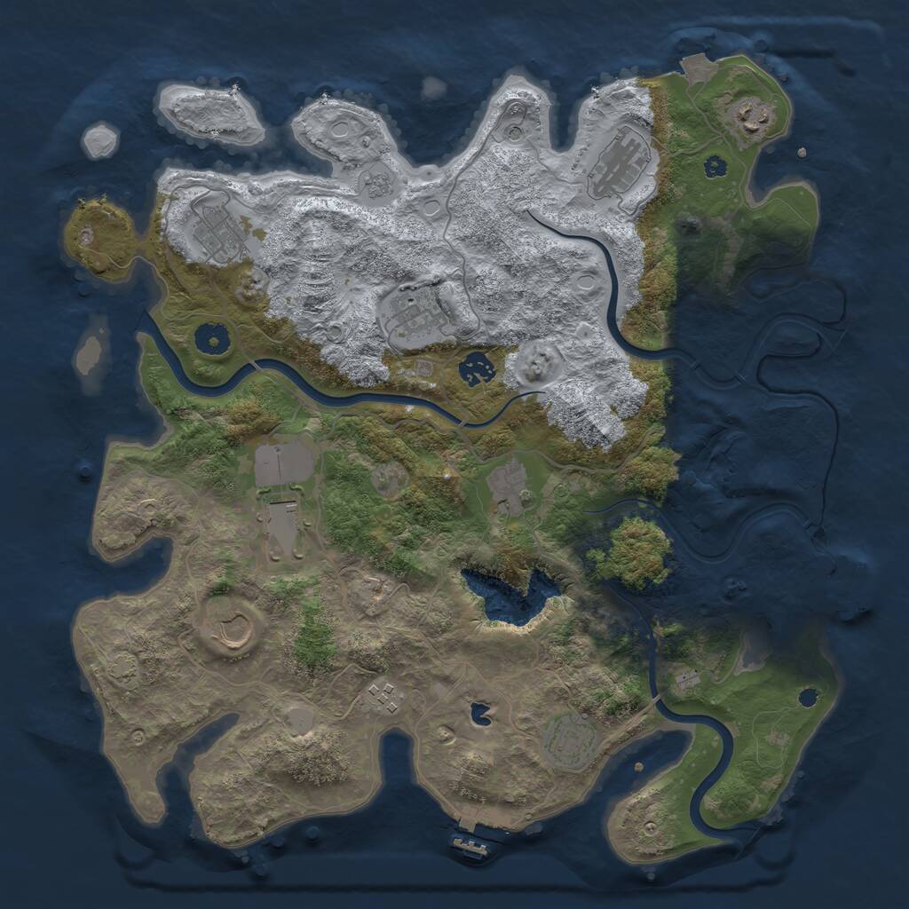Rust Map: Procedural Map, Size: 4000, Seed: 2146809763, 16 Monuments