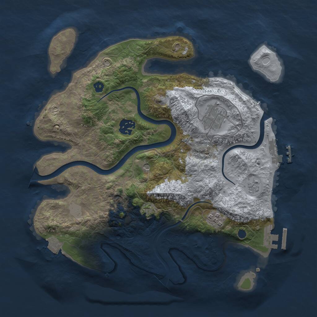 Rust Map: Procedural Map, Size: 3000, Seed: 789262985, 9 Monuments