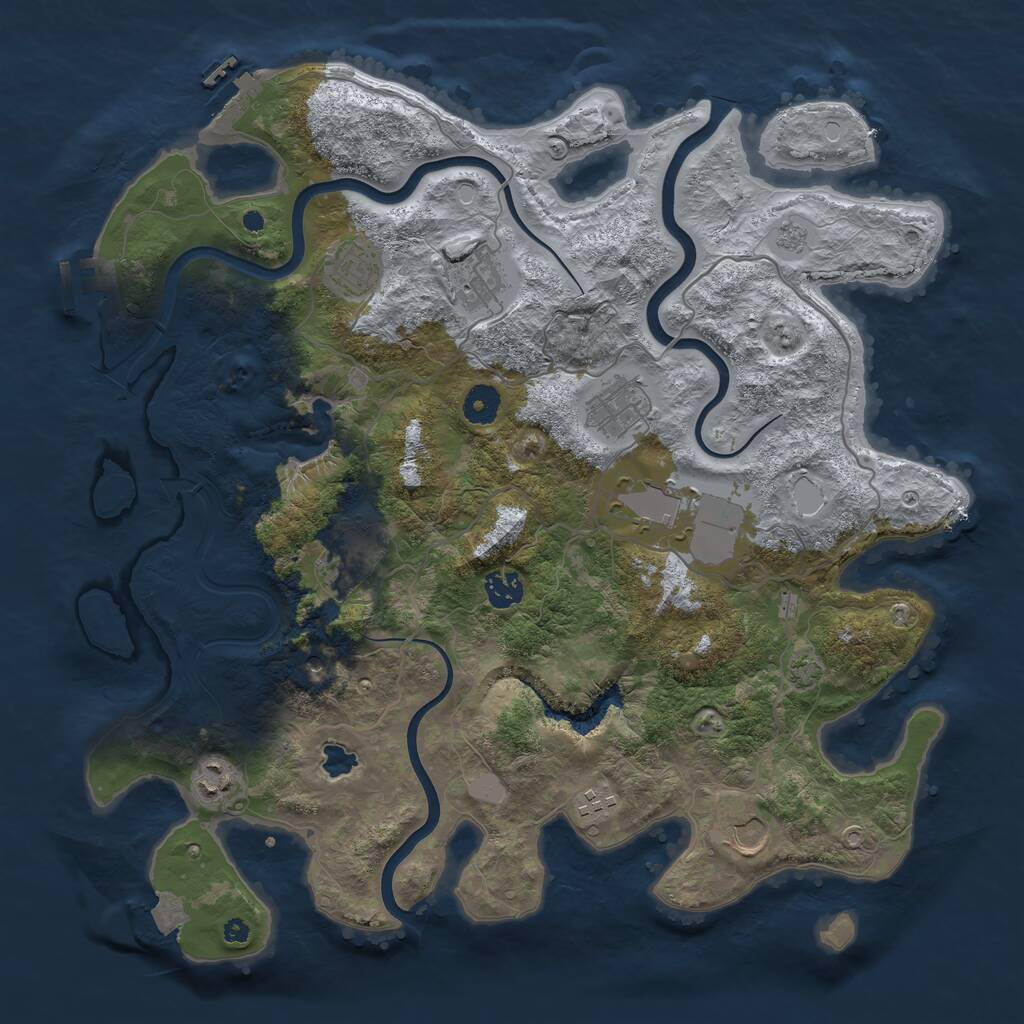 Rust Map: Procedural Map, Size: 4000, Seed: 280248, 15 Monuments