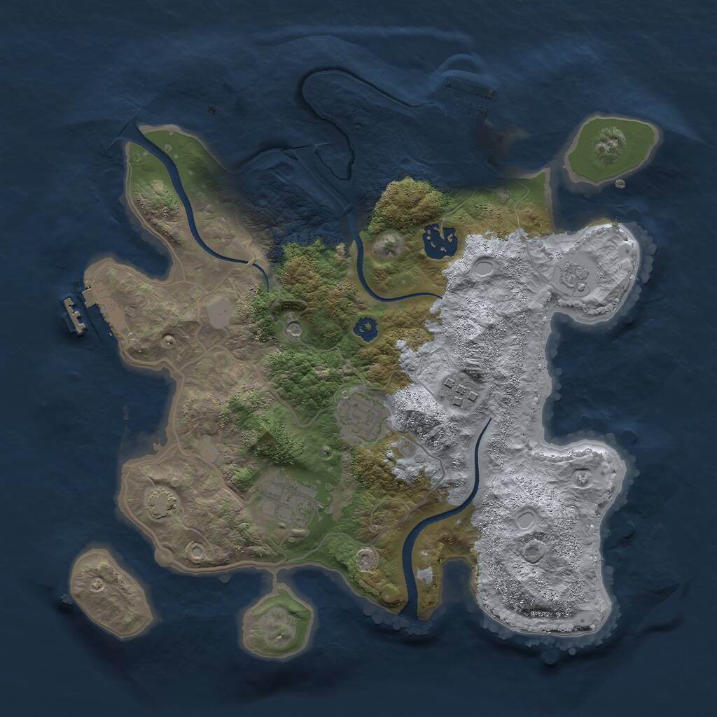 Rust Map: Procedural Map, Size: 3000, Seed: 1350687635, 10 Monuments