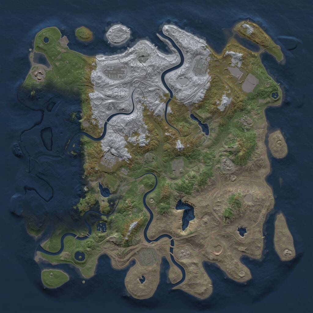 Rust Map: Procedural Map, Size: 4500, Seed: 224535987, 16 Monuments