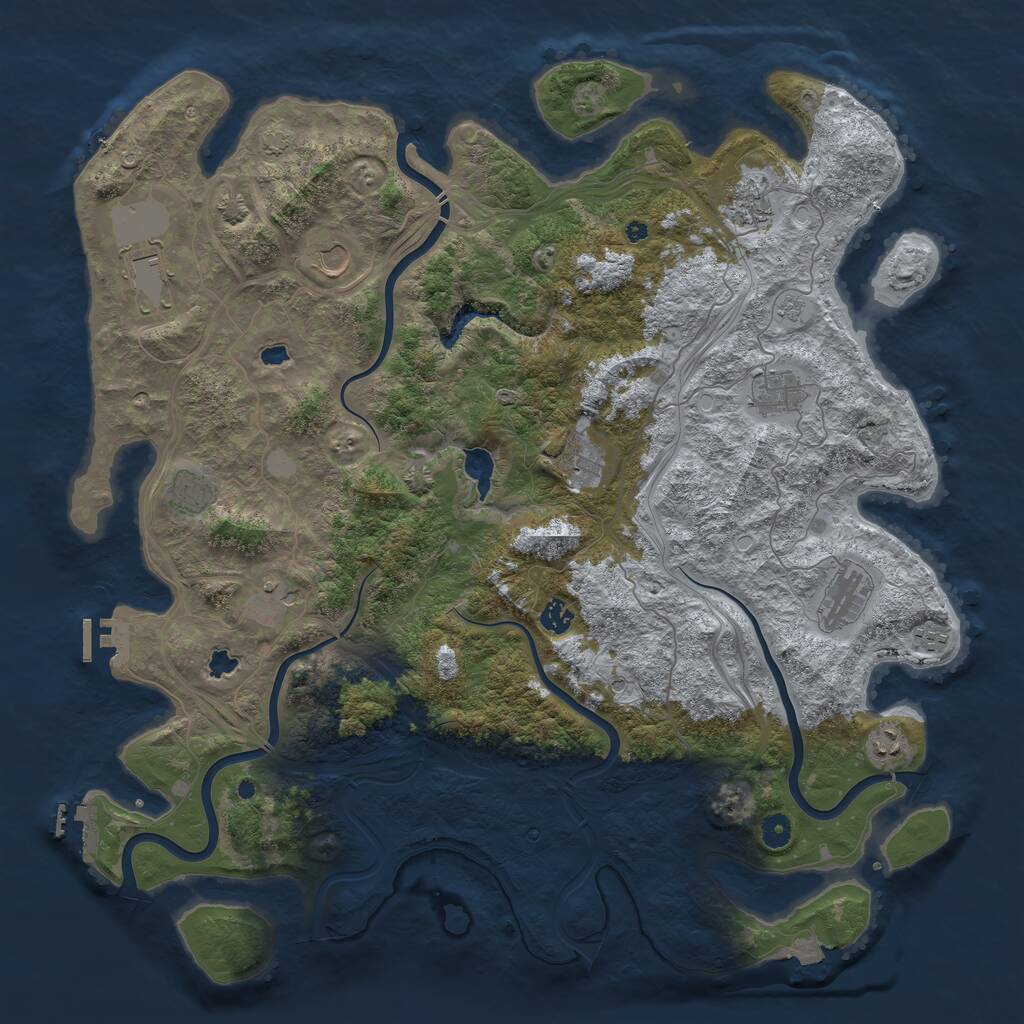 Rust Map: Procedural Map, Size: 4750, Seed: 853258, 17 Monuments