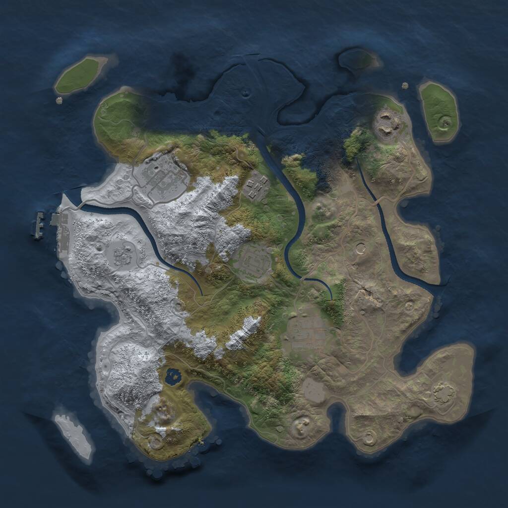 Rust Map: Procedural Map, Size: 3000, Seed: 1903869029, 10 Monuments