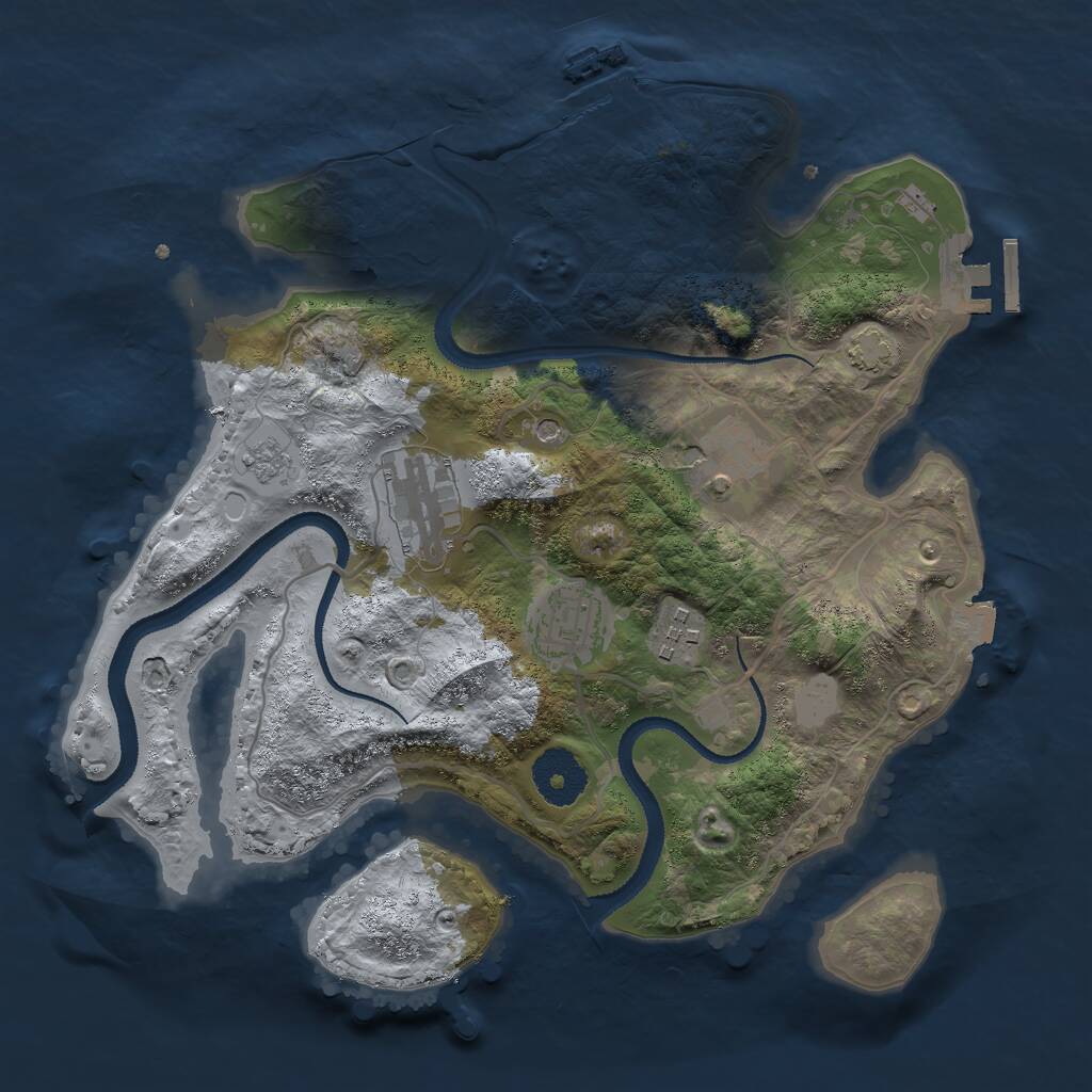 Rust Map: Procedural Map, Size: 3000, Seed: 5544, 10 Monuments