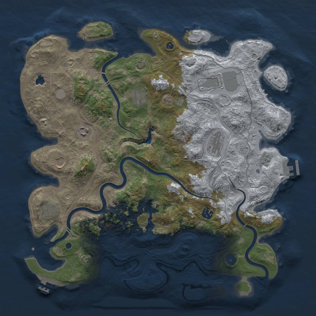 Rust Map: Procedural Map, Size: 4250, Seed: 214115, 14 Monuments