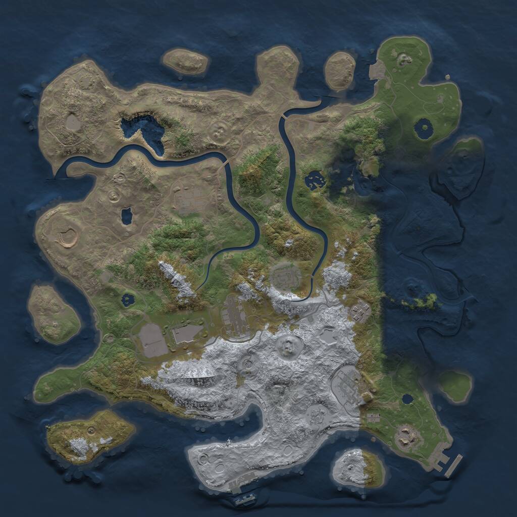 Rust Map: Procedural Map, Size: 4000, Seed: 560357, 15 Monuments