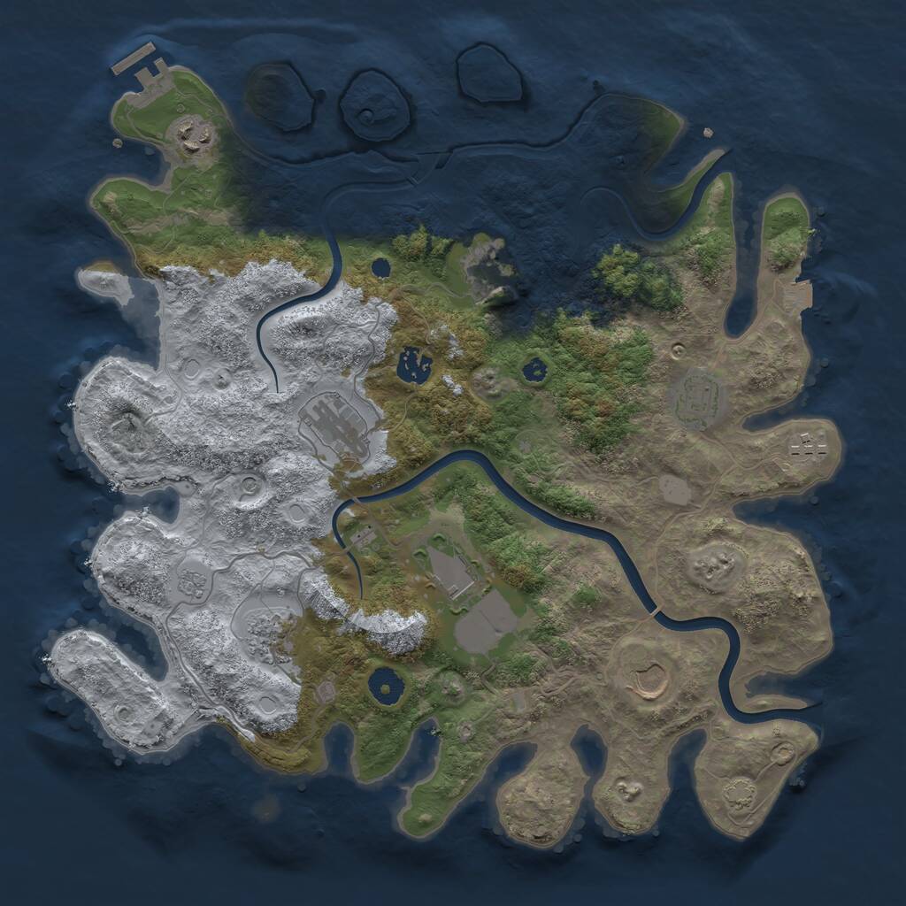 Rust Map: Procedural Map, Size: 3800, Seed: 87231280, 14 Monuments