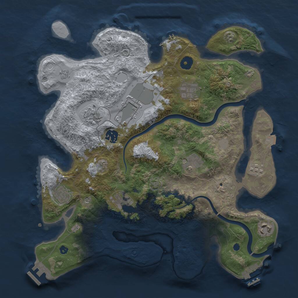 Rust Map: Procedural Map, Size: 3500, Seed: 4450, 15 Monuments
