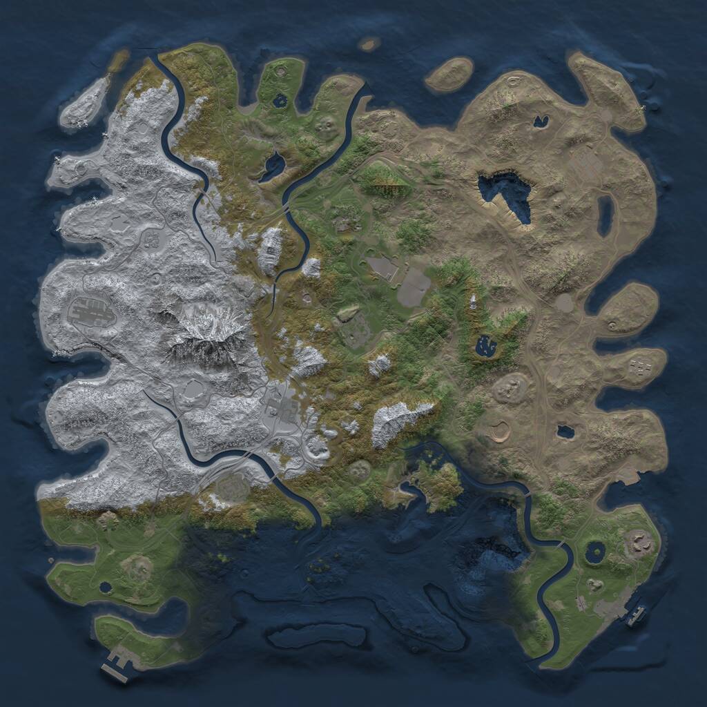Rust Map: Procedural Map, Size: 5000, Seed: 426142, 17 Monuments