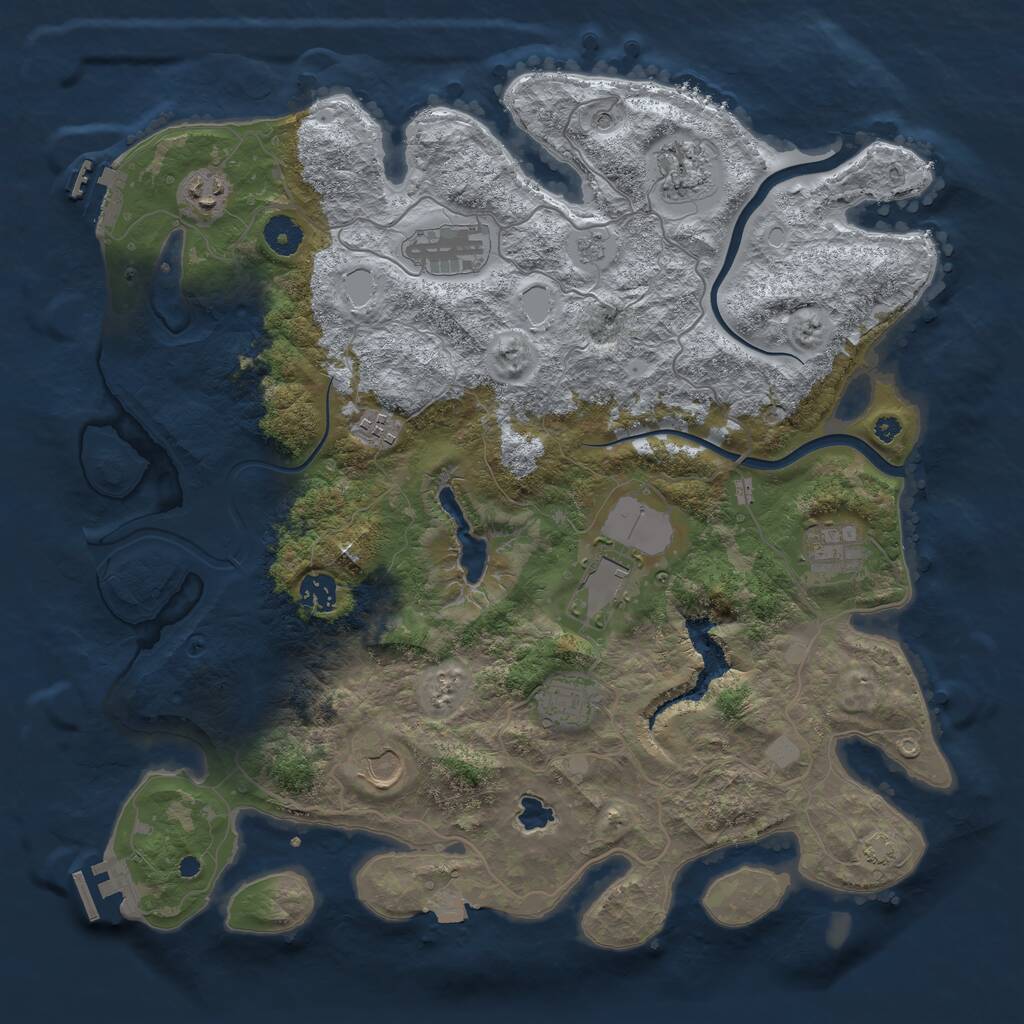 Rust Map: Procedural Map, Size: 4000, Seed: 604233, 15 Monuments
