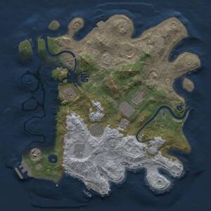 Thumbnail Rust Map: Procedural Map, Size: 3500, Seed: 1866957083, 14 Monuments