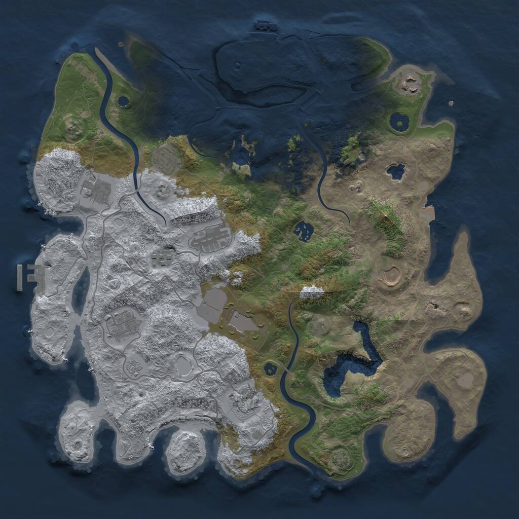 Rust Map: Procedural Map, Size: 4000, Seed: 1443856400, 16 Monuments