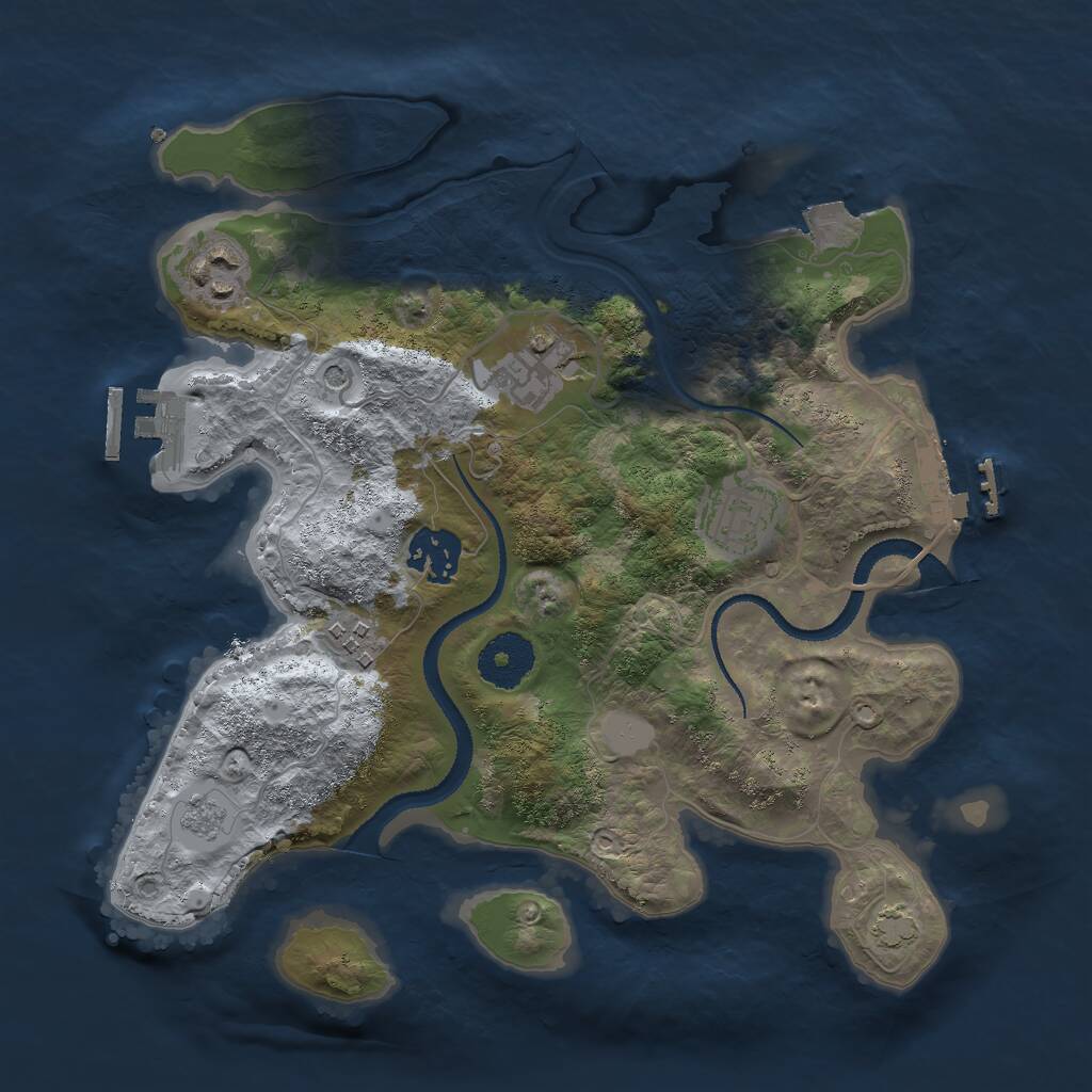 Rust Map: Procedural Map, Size: 3000, Seed: 871607, 11 Monuments