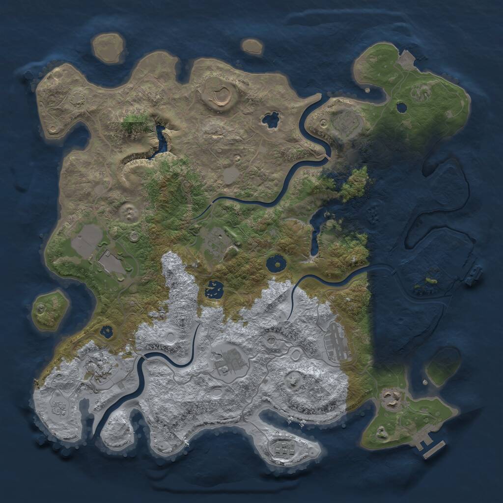 Rust Map: Procedural Map, Size: 4000, Seed: 1082333237, 16 Monuments