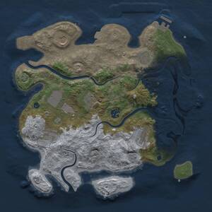 Thumbnail Rust Map: Procedural Map, Size: 3500, Seed: 341864835, 16 Monuments