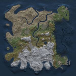Thumbnail Rust Map: Procedural Map, Size: 3700, Seed: 1927331429, 15 Monuments