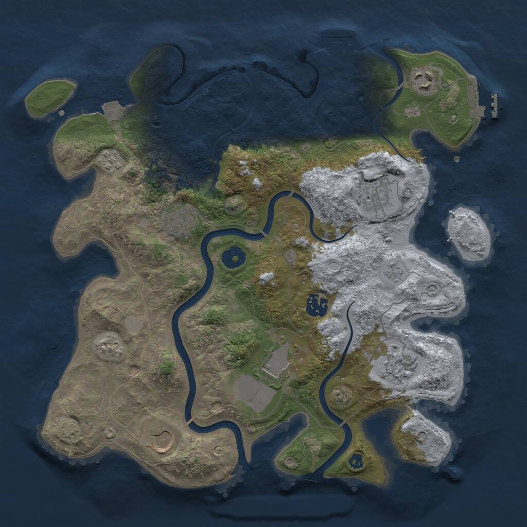 Rust Map: Procedural Map, Size: 3500, Seed: 938515884, 14 Monuments