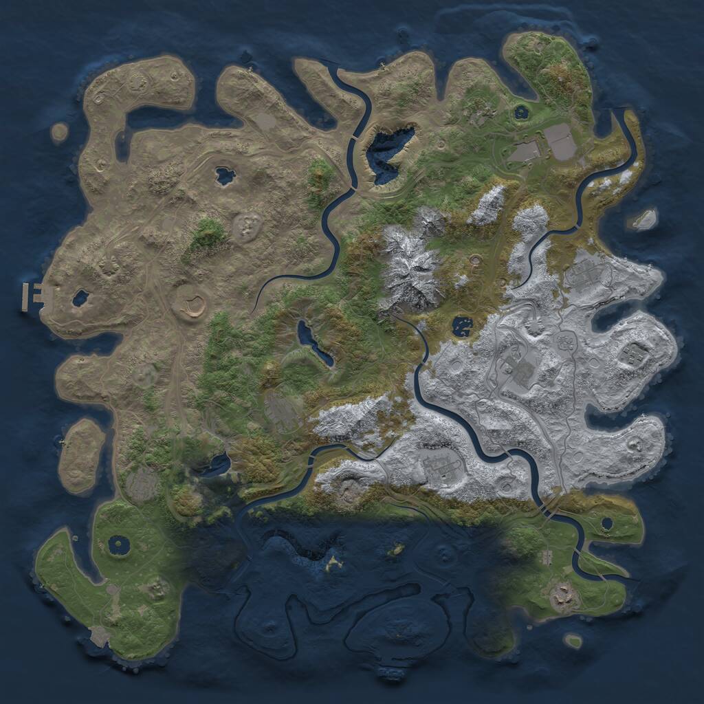 Rust Map: Procedural Map, Size: 5000, Seed: 895882, 17 Monuments