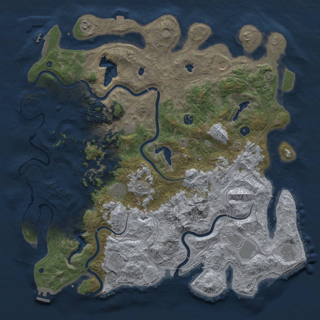 Rust Map: Procedural Map, Size: 5000, Seed: 189393, 17 Monuments