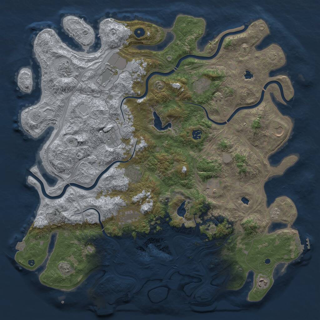 Rust Map: Procedural Map, Size: 4750, Seed: 750642, 17 Monuments