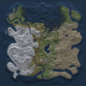 Thumbnail Rust Map: Procedural Map, Size: 4000, Seed: 1108525590, 19 Monuments