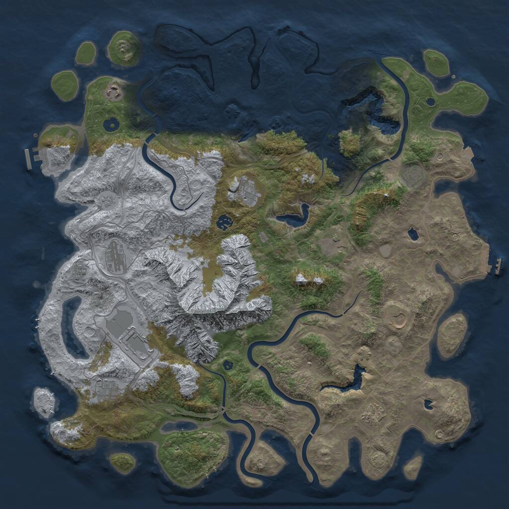 Rust Map: Procedural Map, Size: 5000, Seed: 306483, 17 Monuments