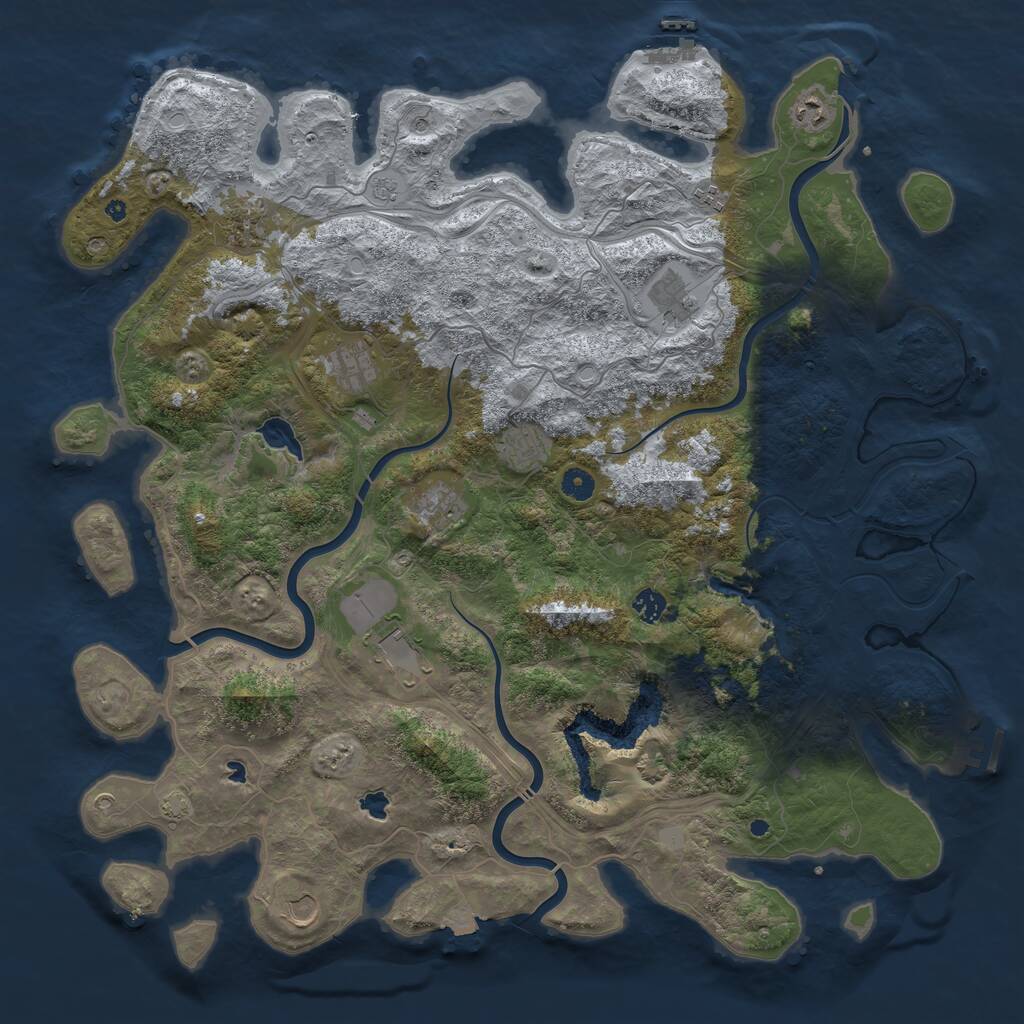Rust Map: Procedural Map, Size: 4750, Seed: 191835, 16 Monuments