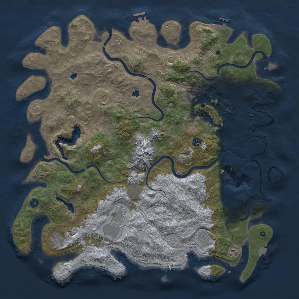 Rust Map: Procedural Map, Size: 5000, Seed: 211048, 15 Monuments