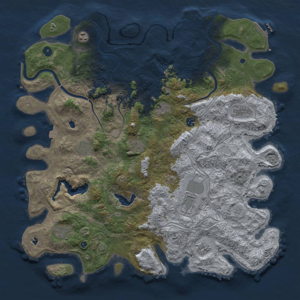 Rust Map: Procedural Map, Size: 4750, Seed: 526534, 16 Monuments