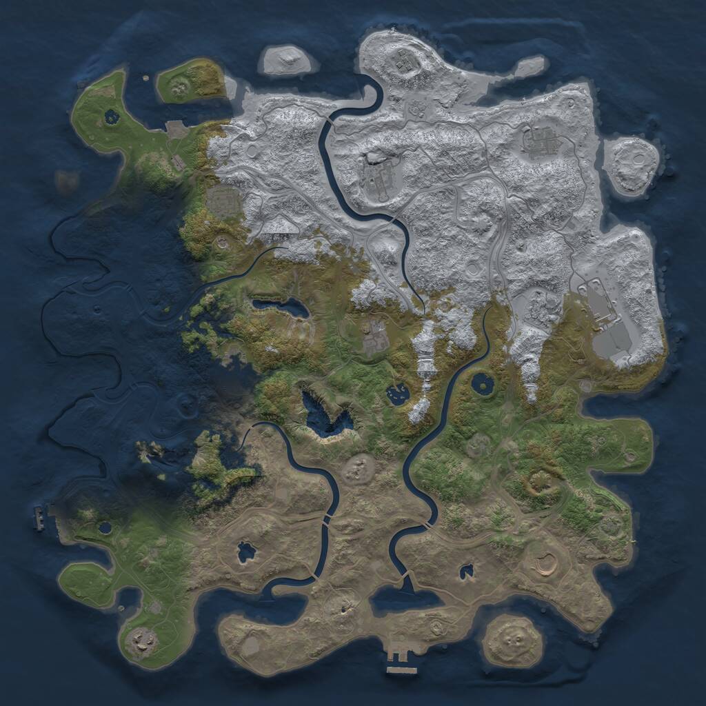 Rust Map: Procedural Map, Size: 4750, Seed: 281769, 17 Monuments