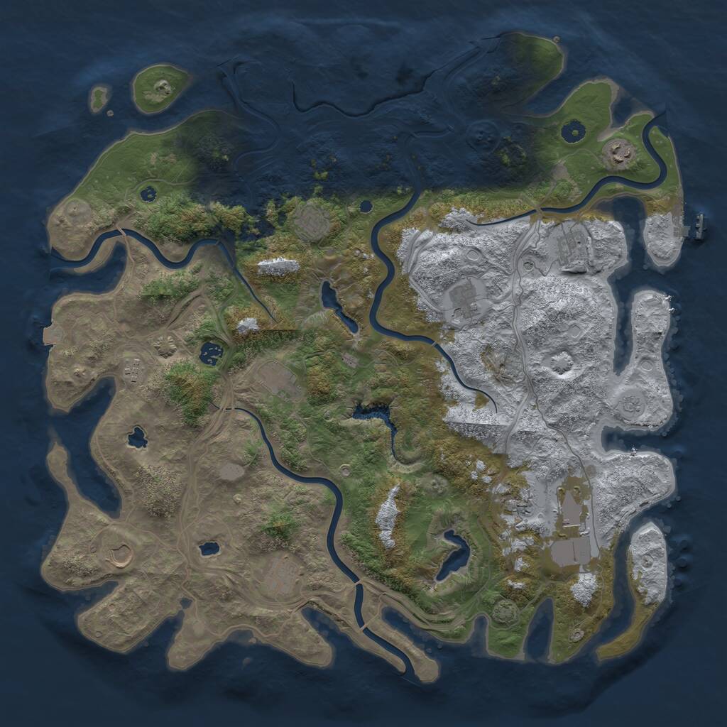 Rust Map: Procedural Map, Size: 4750, Seed: 294596, 17 Monuments